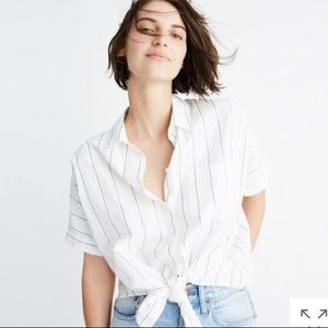 MADEWELL Tie Front Shirt